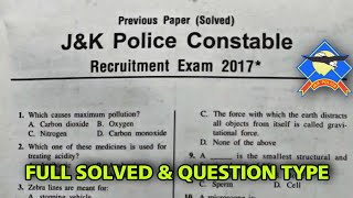 JKP old paper  Constable 2017 Pervious Year old paper  JKP Question paper 2022 [upl. by Haymes]