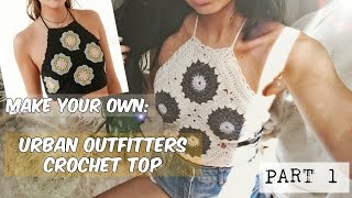 DIY GRANNY SQUARE HALTER TOP PART 1 [upl. by Burgener]