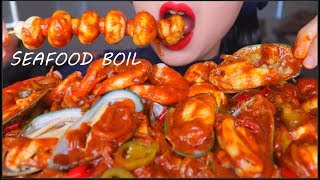 ASMR SEAFOOD BOIL CAJUN BUTTER SAUCE  MUSSELS  PRAWN  CRAB STICKS  먹방  咀嚼音  EATING SHOW [upl. by Sorcha486]