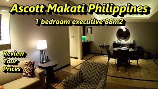 Ascott Makati 1 bedroom executive suite room review and tour Philippines [upl. by Oina]