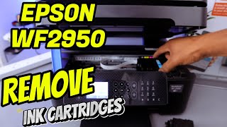 How To Remove Epson WF 2950 Printer Ink Cartridges [upl. by Guidotti707]