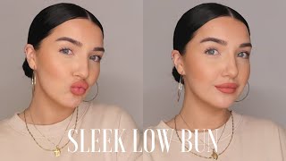 EASY SLEEK LOW BUN TUTORIAL [upl. by Nihcas834]