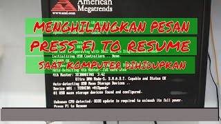 MENGATASI PESAN ERROR PRESS F1 TO RESUME [upl. by Assenej]