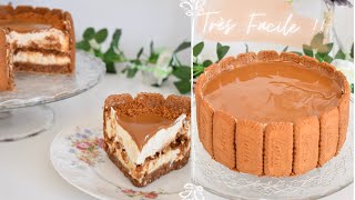 Cheesecake Spéculoos Sans Cuisson 🤤 4 Ingrédients  Recette FACILE et RAPIDE [upl. by Sillaw274]