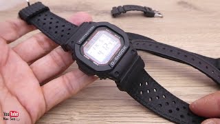 Casio G Shock DW 5600 DW 5610 Adapter Modification NATO band conversion kit to rubber strap [upl. by Aierb]