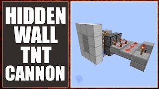 Minecraft Hidden Wall TNT Cannon Secret Weapon Tutorial 1718 [upl. by Ativak]