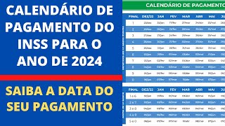 Calendário 2024 de pagamento de aposentados e pensionistas do INSS [upl. by Geerts]