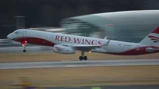 Redwings Tupolev Tu204 takeoff Salzburg Airport [upl. by Latvina]