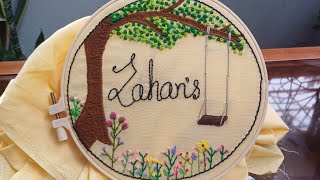 Beautiful hand embroidery hoop art tutorial at home easilyArts ampDesign [upl. by Suiluj]