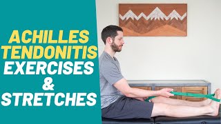 The 5 BEST Achilles Tendonitis Pain Relief Exercises and Stretches  PT Time with Tim [upl. by Sibie]