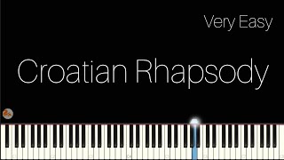 Croatian Rhapsody  Easy Piano Tutorial [upl. by Irem]