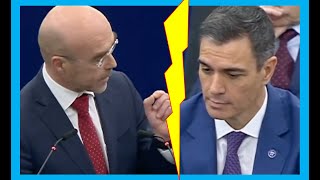 Brutal paliza de un catalán a Pedro Sánchez ante el Parlamento Europeo [upl. by Ardnat862]