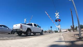 Center Street Railroad Crossing in Highgrove CA [upl. by Charin98]