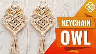 Macrame Owl Keychain DIY  Macrame DIY  Macrame Owl Keychain Tutorial [upl. by Kelsey834]