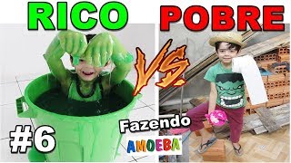 RICO VS POBRE FAZENDO AMOEBA  SLIME 6 [upl. by Simmie]