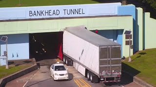 WTF Alabama Tractor Trailer Driver Crashes Into Tunnel After Ignoring 11 Warning Signals [upl. by Smith]