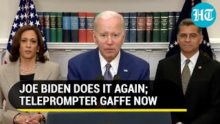 ‘Repeat the line’ Biden mocked for reading teleprompter instruction during live broadcast  Viral [upl. by Forland292]