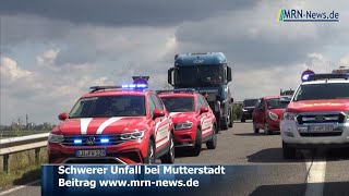 Mutterstadt  B9 schwerer Unfall Abfahrt Mutterstadt Süd [upl. by Herrmann148]