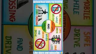 National Road Safety Day Poster Drawing  Road Safety Poster Drawing shorts short youtubeshorts [upl. by Marmion148]