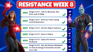 All Week 8 Resistance Quests Challenges Guide  Fortnite Chapter 3 Season 2 [upl. by Basir]