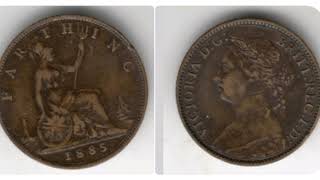 UK 1885 FARTHING Coin VALUE  QUEEN VICTORIA [upl. by Kast]