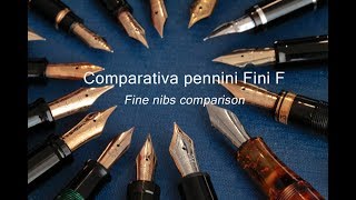 Comparativa pennini F fini stilografiche  nib comparison [upl. by Maynord673]