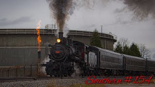 Southern Steam Locomotive 154’s Final Ramble 12172023 [upl. by Dnalram]