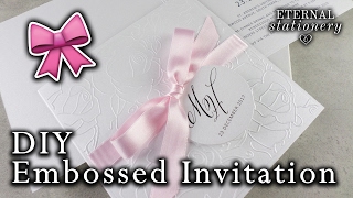 Easy embossed Wedding Invitation  DIY Wedding Invitations with the sizzix bigshot [upl. by Atel]