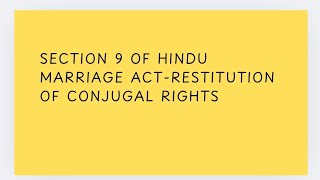 A person can file a petition under Section 9 of the Hindu Marriage Act [upl. by Leirol14]