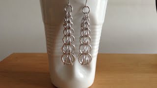 Diy sieraden chainmaille oorbellen  chainmaille graduated earrings [upl. by Harley]