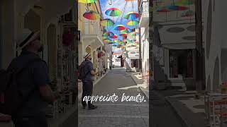 Aegina Island Umbrella Alley ☂ aegina travel explore greece beauty shorts [upl. by Narah]