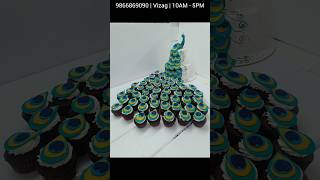 Peacock Theme cake for the first time in India made with cake and cupcakes isnt it amazing 😍 [upl. by Viridis51]