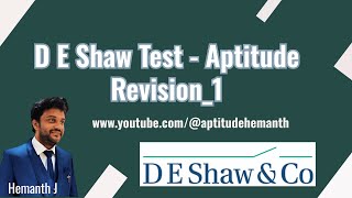 D E Shaw Aptitude  Revision1 [upl. by Otsugua]