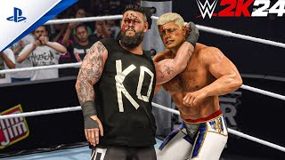 WWE Survivor Series Kevin Owens vs Cody Rhodes Extreme Rules Match WWE 2K24 Gameplay wwe2k24 wwe [upl. by Sahc]