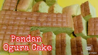 Pandan Ogura Cake N Que quemoni5050 pandancake baking [upl. by Dona]