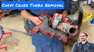 Chevy Cruze Turbo Removal Process  Fixing a Coolant Leak By Replacing The Turbo Cooler Lines [upl. by Litch617]