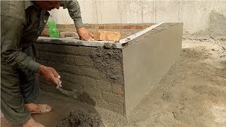 Wall plastering technique used on brick masonry at the site [upl. by Ydissac]