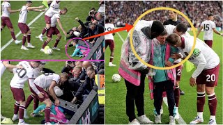 West hams Tomas Soucek helped to Crystal Palace ball boy in danger after an LED screen collapses [upl. by Faustina]