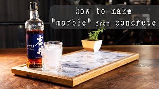 How to Make quotMarblequot Slabs from Concrete amp Serving Tray  Woodworking amp GFRC [upl. by Niveb995]