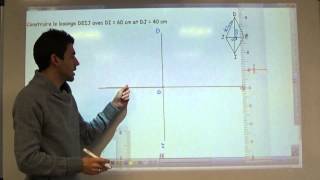 Construire un losange connaissant la longueur dun côté et dune diagonale [upl. by Tinor]