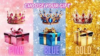 Choose YOUR Gift 3 Gift Box Challenge Pink Blue amp Gold edition [upl. by Malony601]