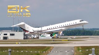 4K Bombardier Global 6000 from NetJets Aviation N167QS departure at Munich Airport MUC EDDM [upl. by Gney569]