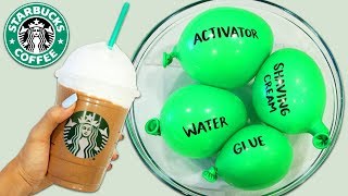 Making Starbucks Frappuccino Slime with Balloons Realistic Coffee amp Whip Cream Slime [upl. by Shirleen497]