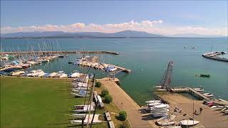 Drone hovering over our little port in CransprèsCéligny Switzerland [upl. by Niletak817]