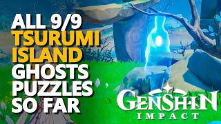 All Tsurumi Island Ghosts Genshin Impact Spirits [upl. by Eanrahc]