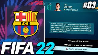 HE WANTS A NEW CONTRACT😡  FIFA 22 Barcelona Career Mode EP3 [upl. by Ennayelhsa682]