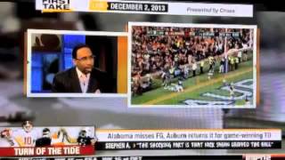 ● ESPN First Take ● Reaction to Auburn Alabama miracle ending [upl. by Johnson803]