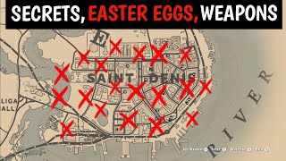 28 Secrets Easter Eggs Unique Gear amp Weapons In Saint Denis  RDR2 [upl. by Eehtomit]