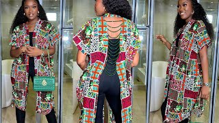 How to make a BEADED BACKLESS KIMONO JACKET with Drawstring Design [upl. by Ezeerb]