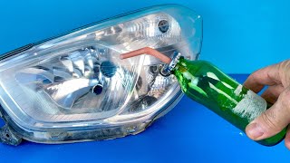 How to Renew Headlights Permanently 100 Real Car Headlight Cleaning [upl. by Ettebab568]